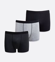 New Look 3 Pack Grey and Black Boxers